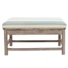 Kirkland's Home Benches & Ottomans-Weathered Blue And White Striped Bench