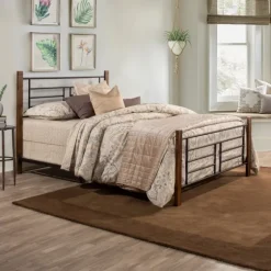 Kirkland's Home Beds & Headboards-Weathered Brown Farmhouse Queen Bed