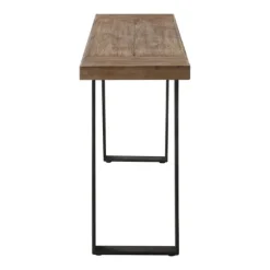 Kirkland's Home Console Tables-Weathered Oak And Metal Console Table