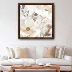 Kirkland's Home Framed Art-Whisper White Florals Framed Canvas Art Print