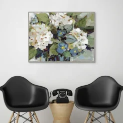 Kirkland's Home Framed Art-White And Blue Hydrangeas Framed Canvas Art Print