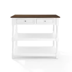 Kirkland's Home Kitchen Islands & Bar Carts-White And Brown Wood Kitchen Island
