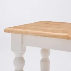 Kirkland's Home Dining Chairs-White And Natural Wood Dining Bench