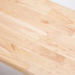 Kirkland's Home Dining Chairs-White And Natural Wood Dining Bench