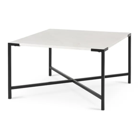 Kirkland's Home Coffee Tables-White And Onyx Marble Top Square Coffee Table