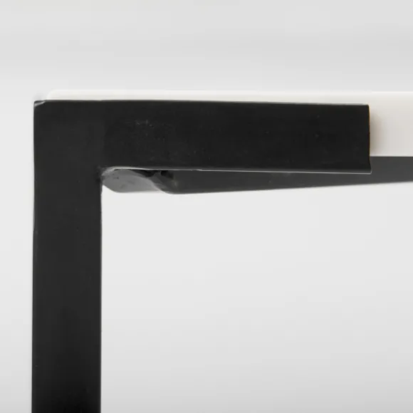 Kirkland's Home Coffee Tables-White And Onyx Marble Top Square Coffee Table