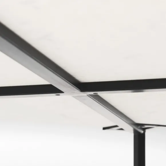 Kirkland's Home Coffee Tables-White And Onyx Marble Top Square Coffee Table