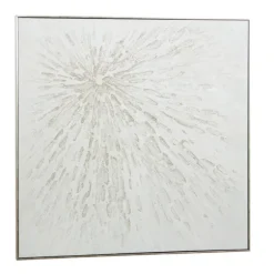 Kirkland's Home Canvas Art-White And Silver Impasto Abstract Canvas Art Print