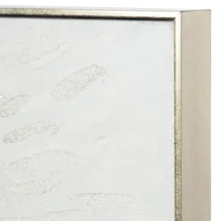 Kirkland's Home Canvas Art-White And Silver Impasto Abstract Canvas Art Print
