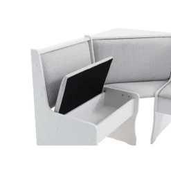 Kirkland's Home Dining Sets-White And Upholstered 3-Pc Dining Nook Set