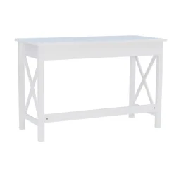 Kirkland's Home Office Furniture-White Antique Pine X Frame Desk