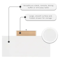 Kirkland's Home Office Furniture-White Antique Pine X Frame Desk