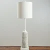 Kirkland's Home Buffet Lamps-White Beaded Base Buffet Lamp