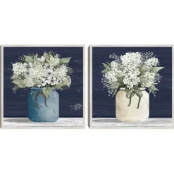 Kirkland's Home Framed Art-White Blossom Bouquet 2-Pc. Framed Wall Art Set
