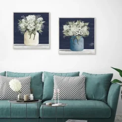 Kirkland's Home Framed Art-White Blossom Bouquet 2-Pc. Framed Wall Art Set