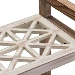 Kirkland's Home Bookshelves-White Distressed Wood Bookshelf