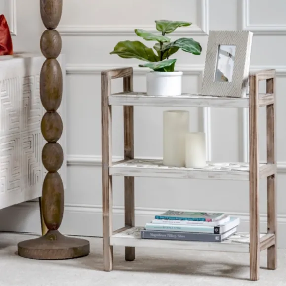 Kirkland's Home Bookshelves-White Distressed Wood Bookshelf