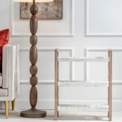 Kirkland's Home Bookshelves-White Distressed Wood Bookshelf