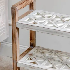 Kirkland's Home Bookshelves-White Distressed Wood Bookshelf