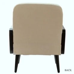 Kirkland's Home Accent Chairs-White Linen And Rattan Accent Chair