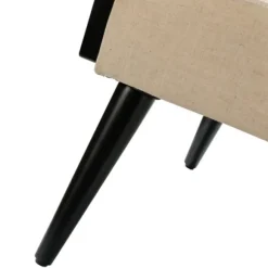 Kirkland's Home Accent Chairs-White Linen And Rattan Accent Chair