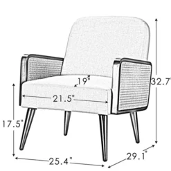 Kirkland's Home Accent Chairs-White Linen And Rattan Accent Chair