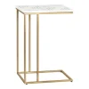 Kirkland's Home Accent & End Tables-White Marble Top Gold Metal C-Table