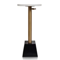 Kirkland's Home Accent & End Tables-White Marble Top Tapered Base Accent Table, 10 In.