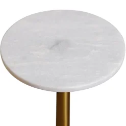 Kirkland's Home Accent & End Tables-White Marble Top Tapered Base Accent Table, 12 In.
