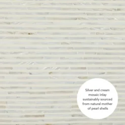 Kirkland's Home Accent & End Tables-White Mother Of Pearl Striped Side Table