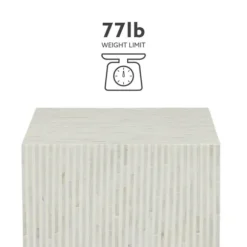 Kirkland's Home Accent & End Tables-White Mother Of Pearl Striped Side Table