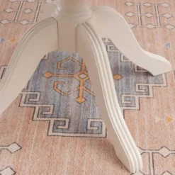 Kirkland's Home Dining Tables-White Natural Top Pedestal Dining Table