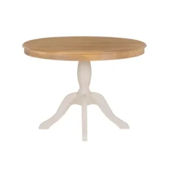 Kirkland's Home Dining Tables-White Natural Top Pedestal Dining Table