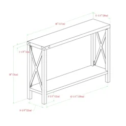 Kirkland's Home Console Tables-White Oak Farmhouse X-Frame Console Table