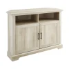 Kirkland's Home Tv Stands & Media Consoles-White Oak Grooved Door Corner Tv Stand