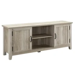 Kirkland's Home Tv Stands & Media Consoles-White Oak Grooved Door Tv Stand