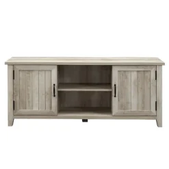 Kirkland's Home Tv Stands & Media Consoles-White Oak Grooved Door Tv Stand