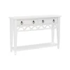 Kirkland's Home Console Tables-White Or Teal Paneled Fretwork Console Table