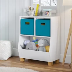 Kirkland's Home Bookshelves-White Pine Catch-All Toy Organizer With Cubbies