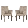 Kirkland's Home Dining Chairs-White Rattan Curved Legs Dining Chairs, Set Of 2