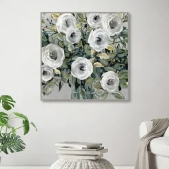 Kirkland's Home Framed Art-White Rose Parade Framed Canvas Art Print