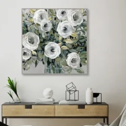 Kirkland's Home Framed Art-White Rose Parade Framed Canvas Art Print