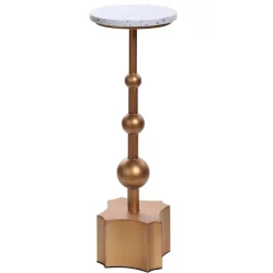Kirkland's Home Accent & End Tables-White Terrazzo Top And Base Accent Table