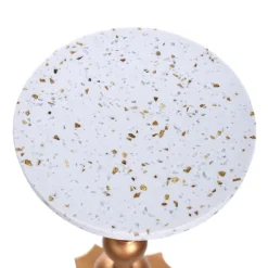 Kirkland's Home Accent & End Tables-White Terrazzo Top And Base Accent Table