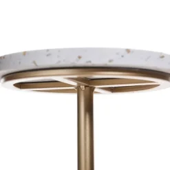 Kirkland's Home Accent & End Tables-White Terrazzo Top And Base Accent Table