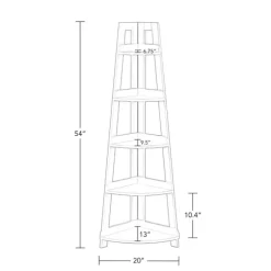 Kirkland's Home Bookshelves-White 5-Tier Corner Ladder Bookshelf