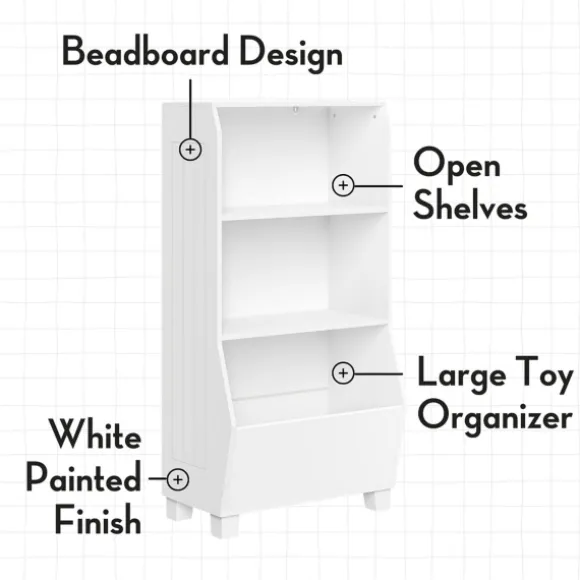 Kirkland's Home Bookshelves-White Toy Organizer Cubby Bookshelf