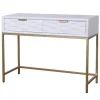 Kirkland's Home Console Tables-White Wood Basket Weave Console Table