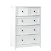 Kirkland's Home Dressers & Chests-White Wood Five Framed Drawers Dresser