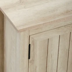 Kirkland's Home Tv Stands & Media Consoles-White Wood Grooved Door Tv Stand